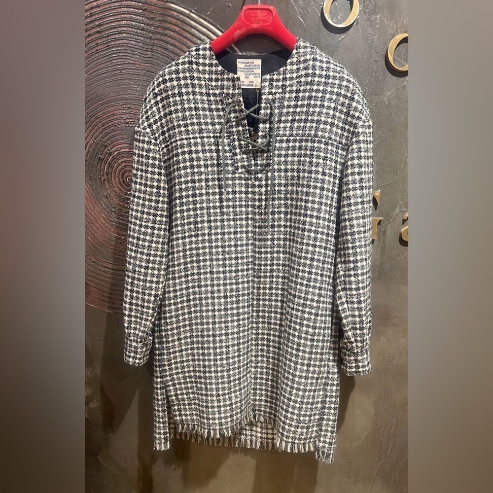 NWT Baum und pferdgarten Monochrome Checkered Lace-Up dress